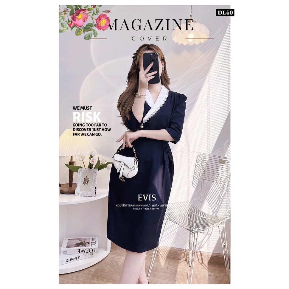 Đầm cổ vest diện Tết siêu sang  chảnh DL40