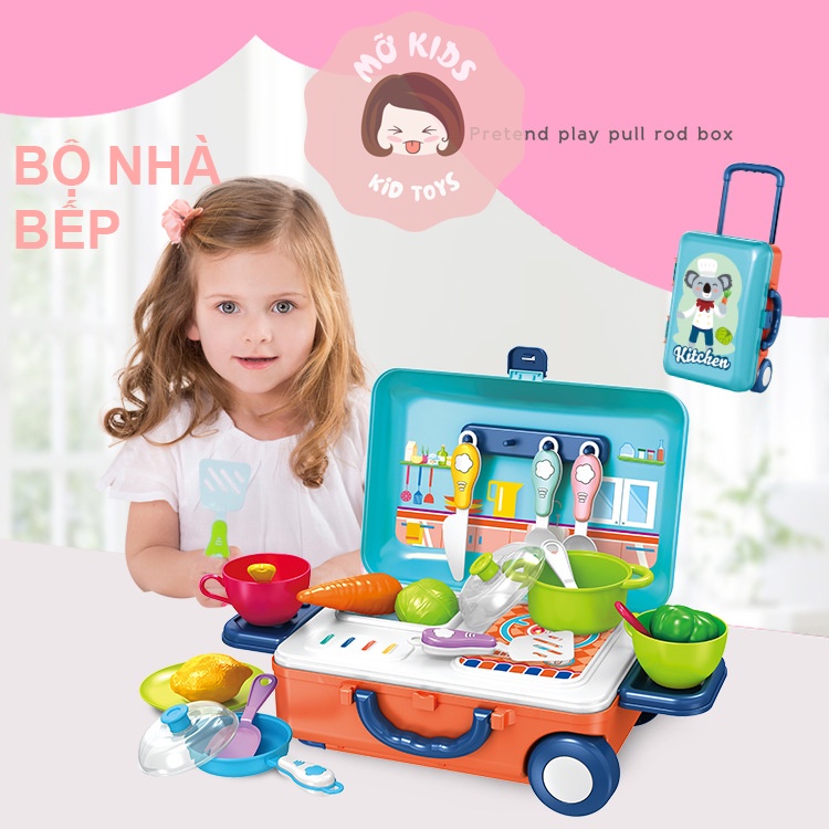 Đồ chơi vali kéo hướng nghiệp, nhiều chi tiết, hình ảnh chân thật, an toàn cho trẻ em MOKIDTO