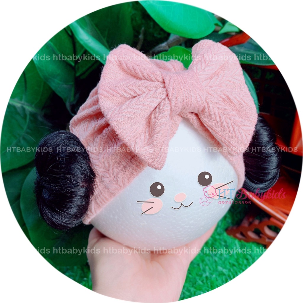 Nón Tuban Tóc Giả Cho Bé Gái, Turban Tóc Giả Cho Bé Gái, Tóc Giả Bé Gái Hồng Đỗ