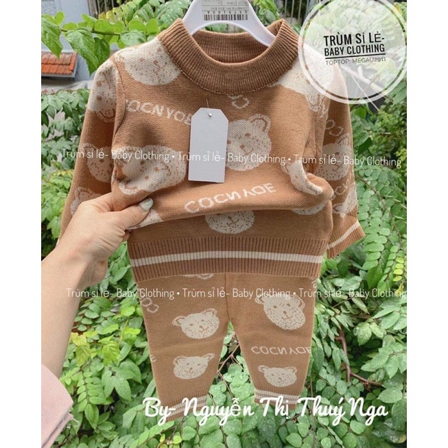 Bộ len dày ấm cho bé trai, bé gái