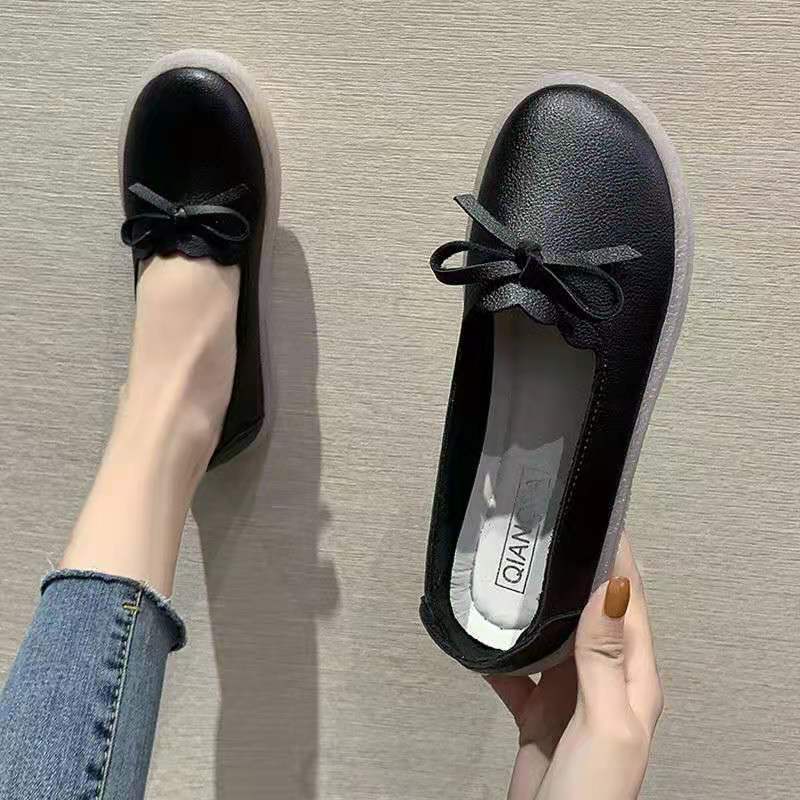 Giày Búp Bê Đế Bệt Mềm Đính Nơ Xinh Xắn Có Size Lớn 35-43 41 42 Dành Cho Nữ