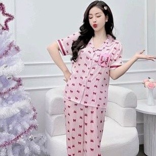Bộ Đồ Ngủ Pijama - Đồ Mặc Nhà LỤA XƯỚT Cao Cấp Quần Dài Tay Cộc Hàng Có Đủ Size