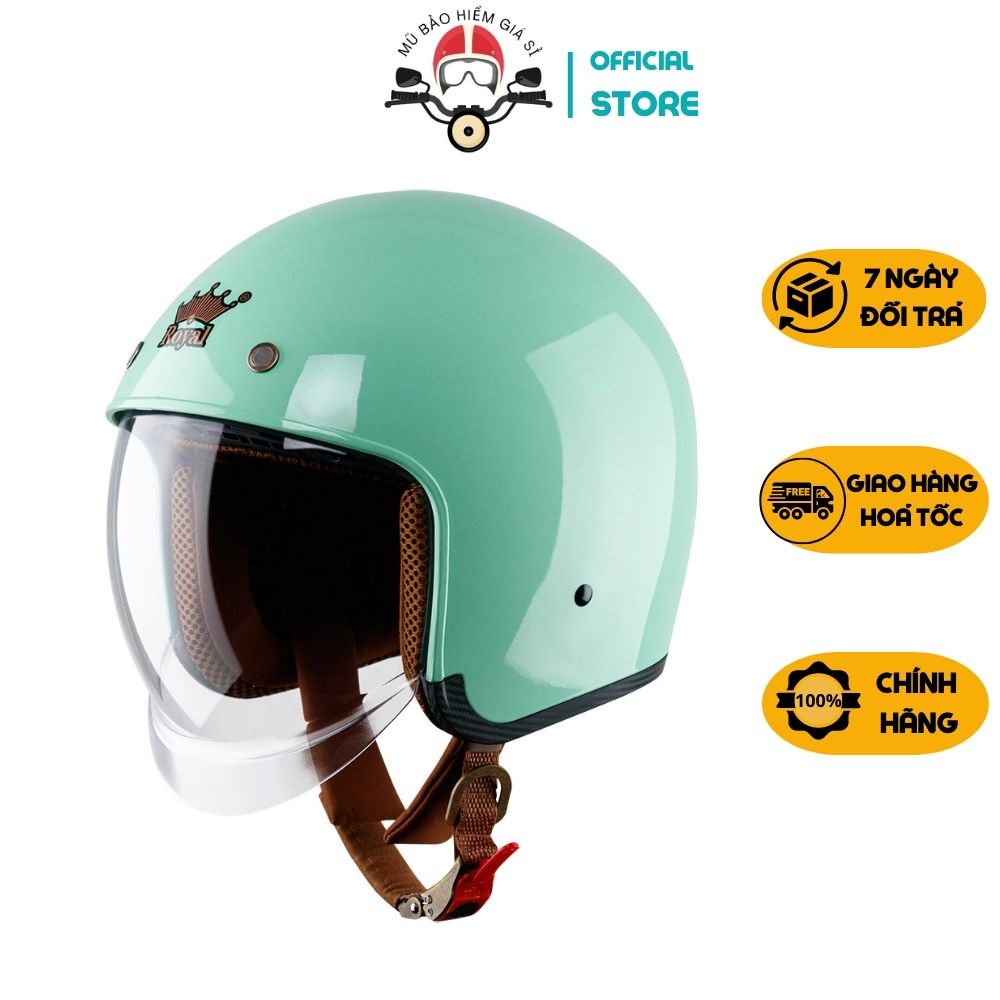 MŨ NÓN BẢO HIỂM ROYAL M139 3/4 LÓT THÁO RỜI KÍNH ÂM CHÍNH HÃNG SIZE M,L,XL.