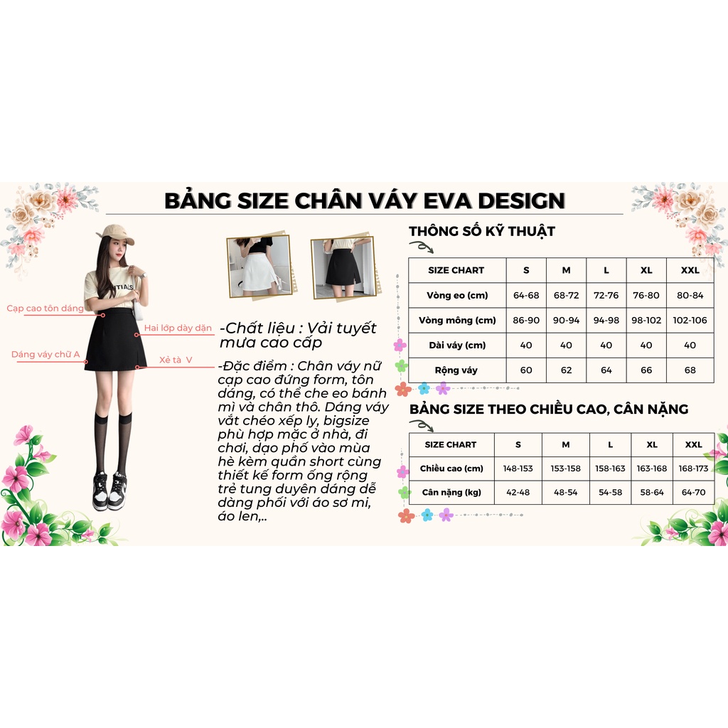 Chân váy nữ bigsize quần váy dancer hai lớp dáng a cạp cao tôn dáng thoải mái xẻ đùi độc đáo che khuyết điểm eo bụng