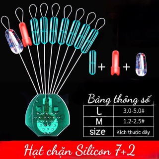 Hạt chặn silicon 7+2 cao cấp mềm mại tránh làm xước dây