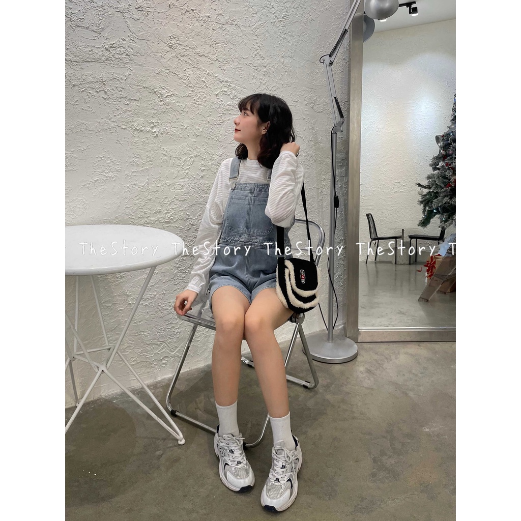 Quần yếm jean short  Q826