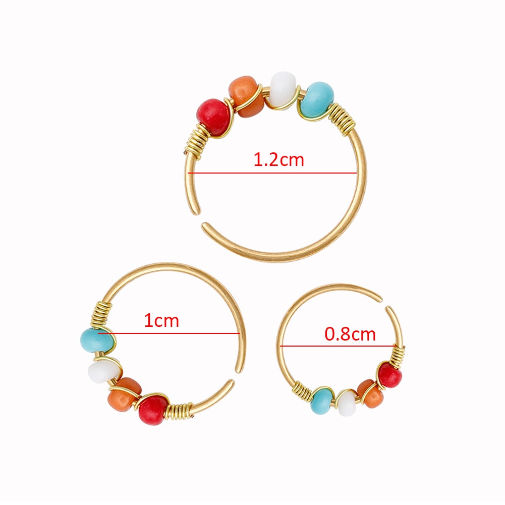 Nhẫn Mũi Tròn Bốn Màu Đính Hạt Dành Cho Nữ