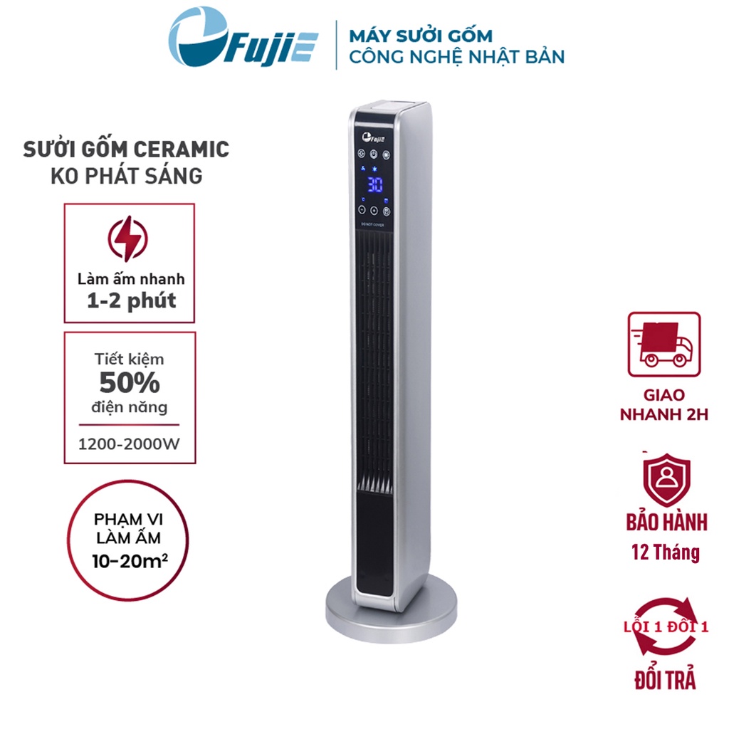 Máy sưởi gốm mini nhập khẩu FujiE, quạt sưởi ấm không khô da, tự ngắt an toàn tiết kiệm điện