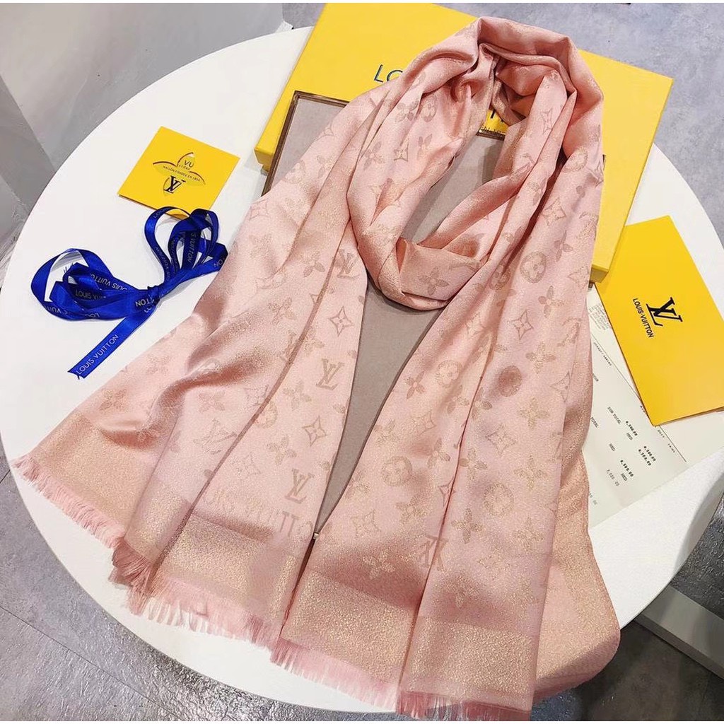 Khăn Lụa đũi ánh nhũ vàng bản dài 90x180cm - Khăn choàng hàng có sẵn