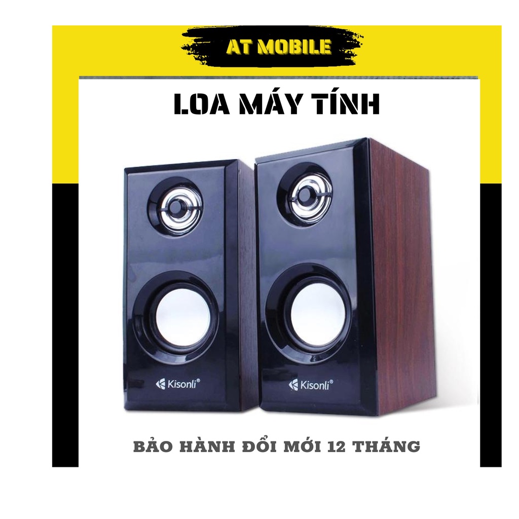 Loa Máy Tính Siêu Bền Vỏ Gỗ - Loa Máy Tính Đê Bàn Nhỏ Gọn Âm Thanh Cực Chất