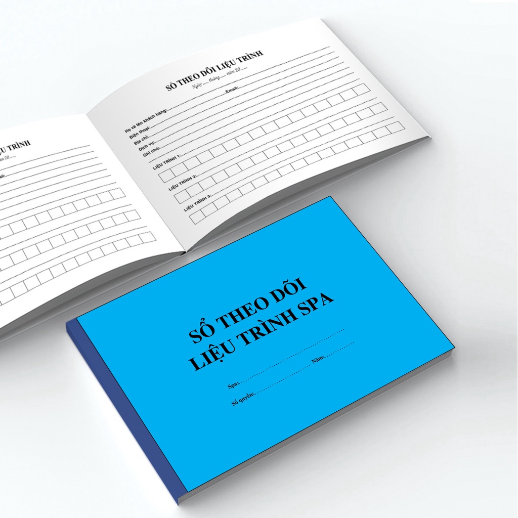 Số theo dõi liệu trình cho Spa khổ A4, 100 trang