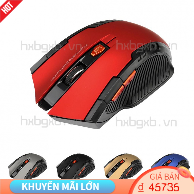 Chuột Quang Không Dây 2 4Ghz 6 Nút Bấm 800 / 1200 / 1600DPI