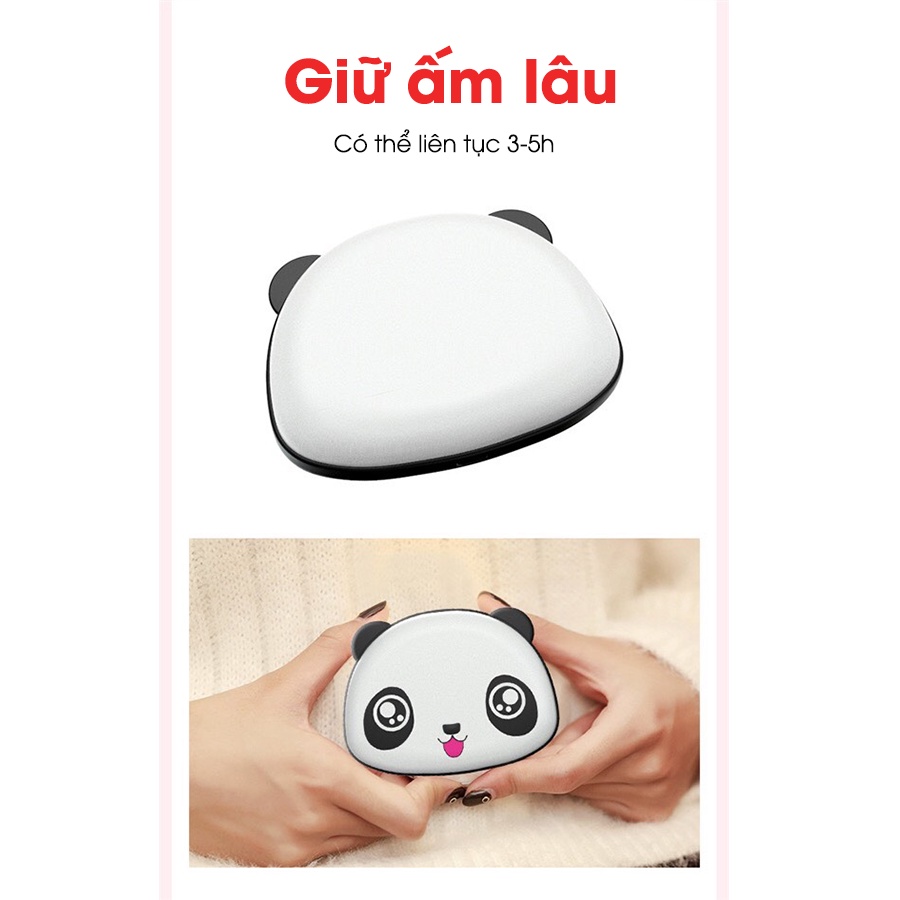 Máy sưởi ấm mini cầm tay hình gấu trúc dễ thương có kèm chức năng sạc dự phòng