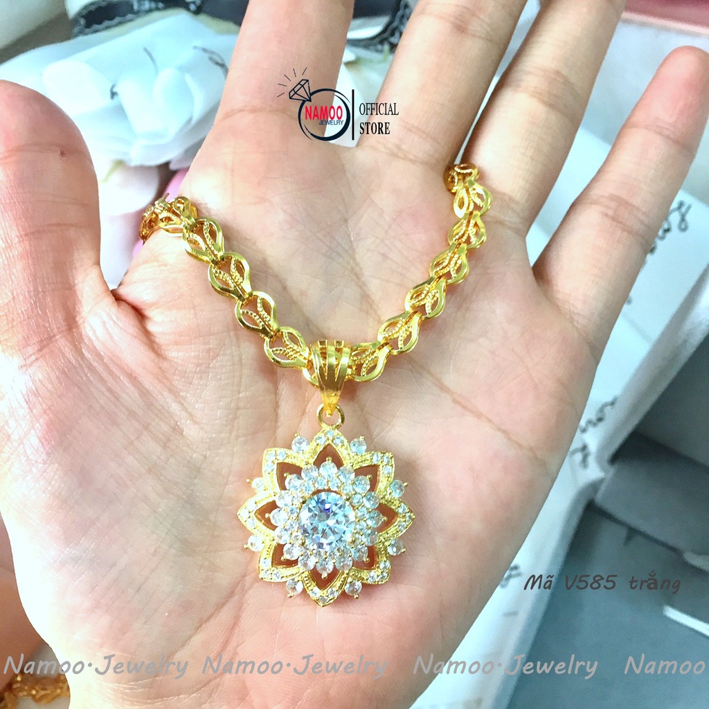 Dây Chuyền V585 Đá Trắng Đính Đá Phong Cách Quý Phái, Sang Trọng Cho Phái Nữ  Namoo Jerwelry