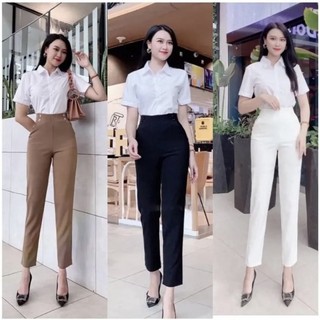 Quần baggy cạp liền khóa sau thanh lịch ms 886