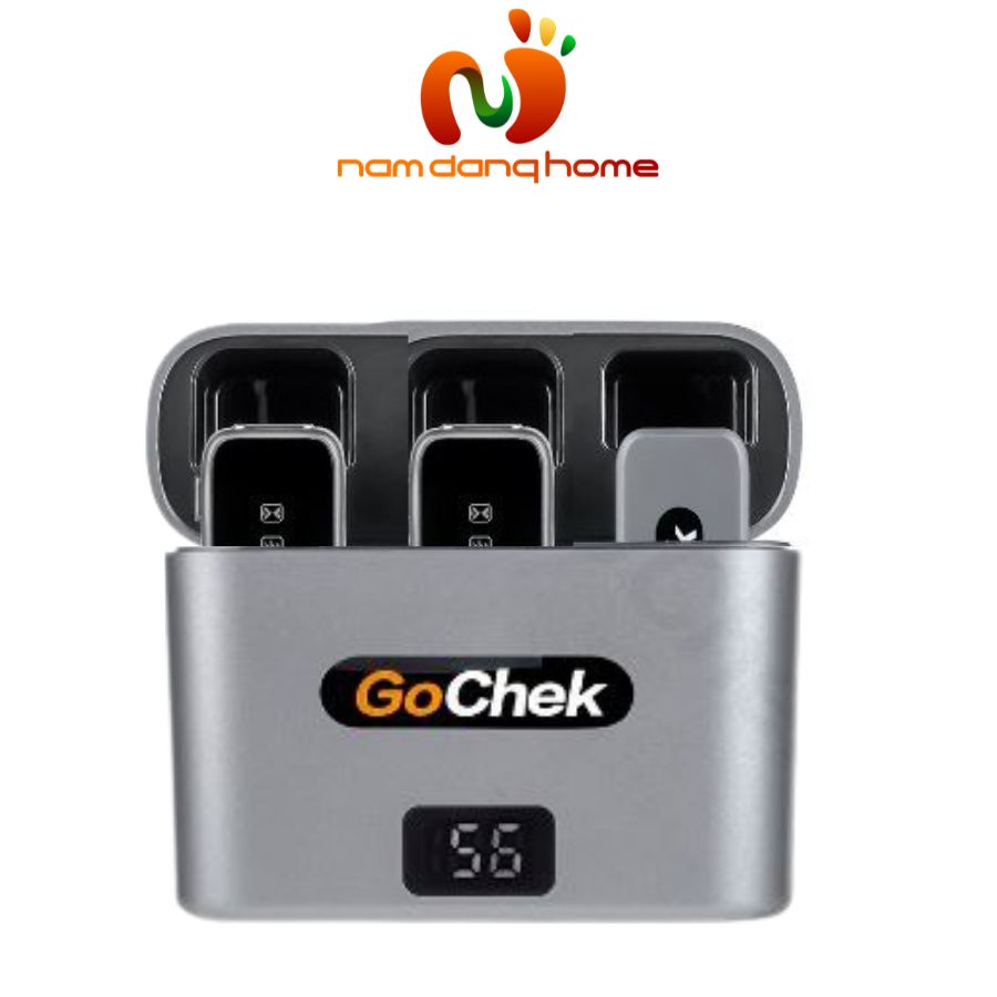 Micro thu âm không dây GoChek D01 Ultra - Bộ micro đôi ghi âm chuyên nghiệp kèm dock sạc cổng cắm Type C cho máy Android