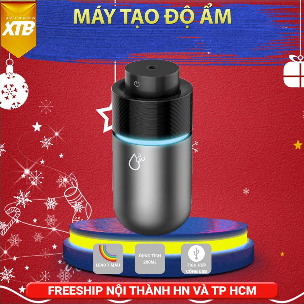 Máy Tạo Độ Ẩm Không Khí, Xịt Khử Mùi Ô Tô, Làm Thơm Dùng Cổng Kết Nối USB Tiện Lợi 3 Chế Độ Có Đèn Led RGB