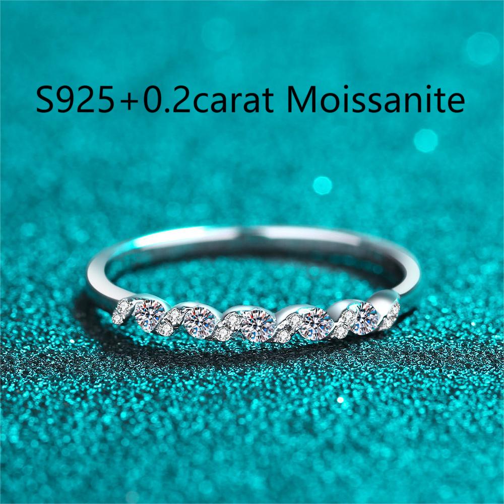 XDY-728 nhẫn bạc 925 cho nữ Moissanite 0,2 carat (không có giấy chứng nhận)