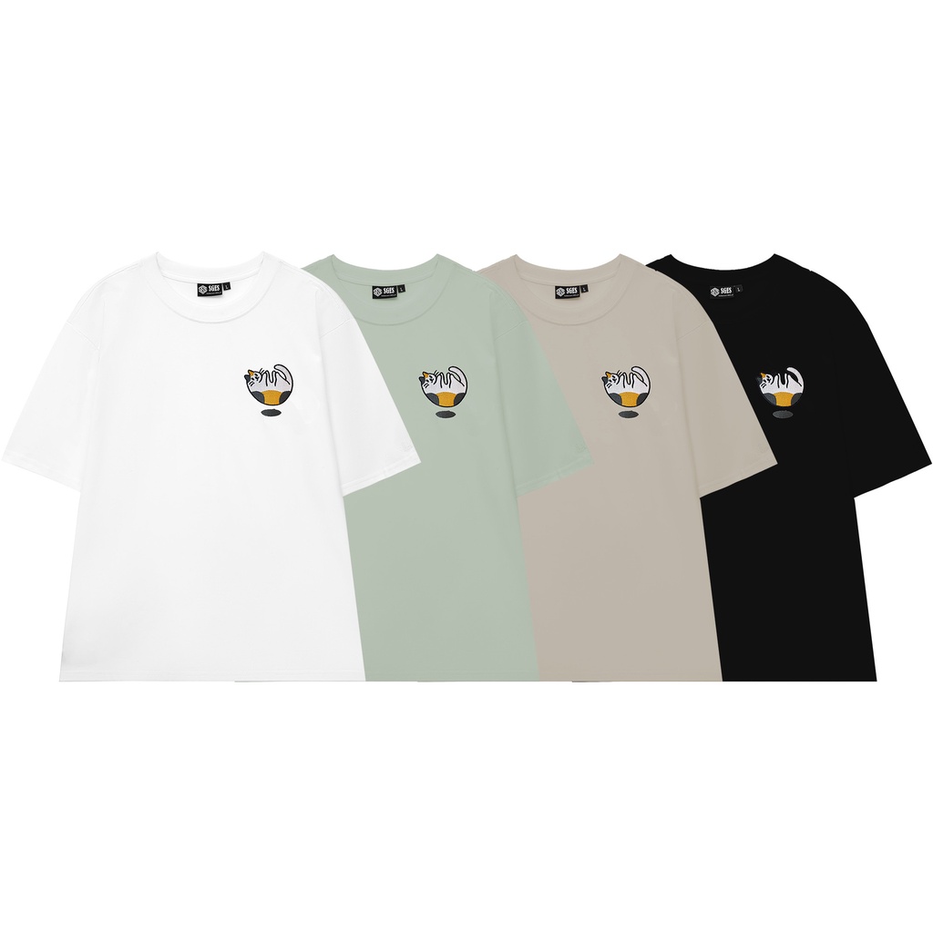 Áo Thun Tay Lỡ Mèo Cute SAIGONESE Phông Unisex Nam Nữ Form Rộng