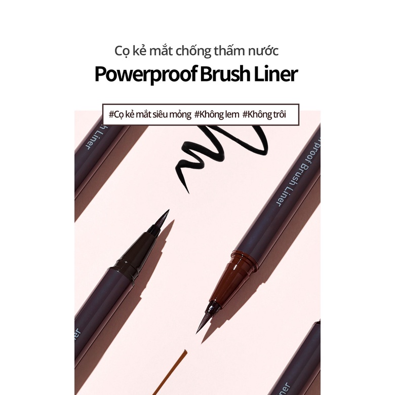 Bút Dạ Kẻ Mắt Nước Lâu Trôi, Bền Màu, Chống Thấm Nước Innisfree Hàn Quốc Powerproof Brush Liner 0.6gr