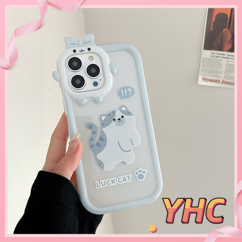 Ốp lưng iphone Mô hình LUCKY CAT màu xanh nhạt đơn giản Iphone 14 12 11 11 14plus 12pro 13pro 14pro 14promax S6 7plus X XR XS Pro / Max / Plus-6003