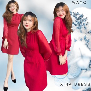 [Xina Dress] Đầm WAYO cổ tàu tay voan diện tết xinh đẹp
