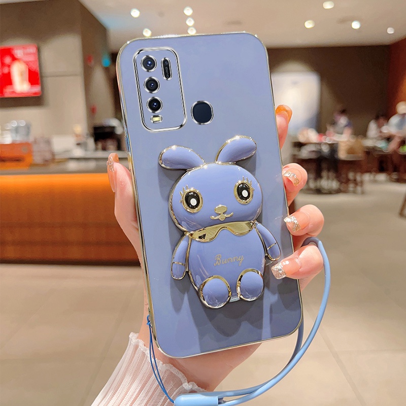 Ốp Điện Thoại Có Giá Đỡ Hình Thỏ Cho Vivo Y1S Vivo T1 5G Vivo Y51 2020 Vivo Y15S 2021 Vivo Y15A Vivo Y01 Vivo Z1 PRO