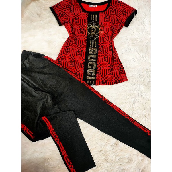 Bộ tay ngắn quần dài thun thái xịn phối cotton đính đá sale