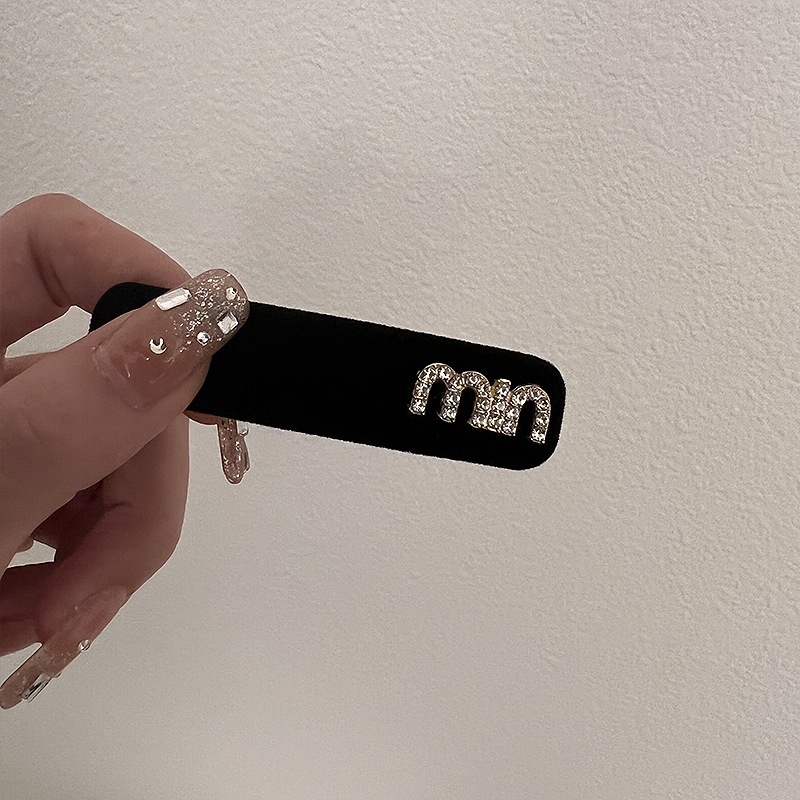 Kẹp Tóc Nhung Đen Đính Hoa Trà Phong Cách Retro Pháp Cao Cấp Cho Nữ