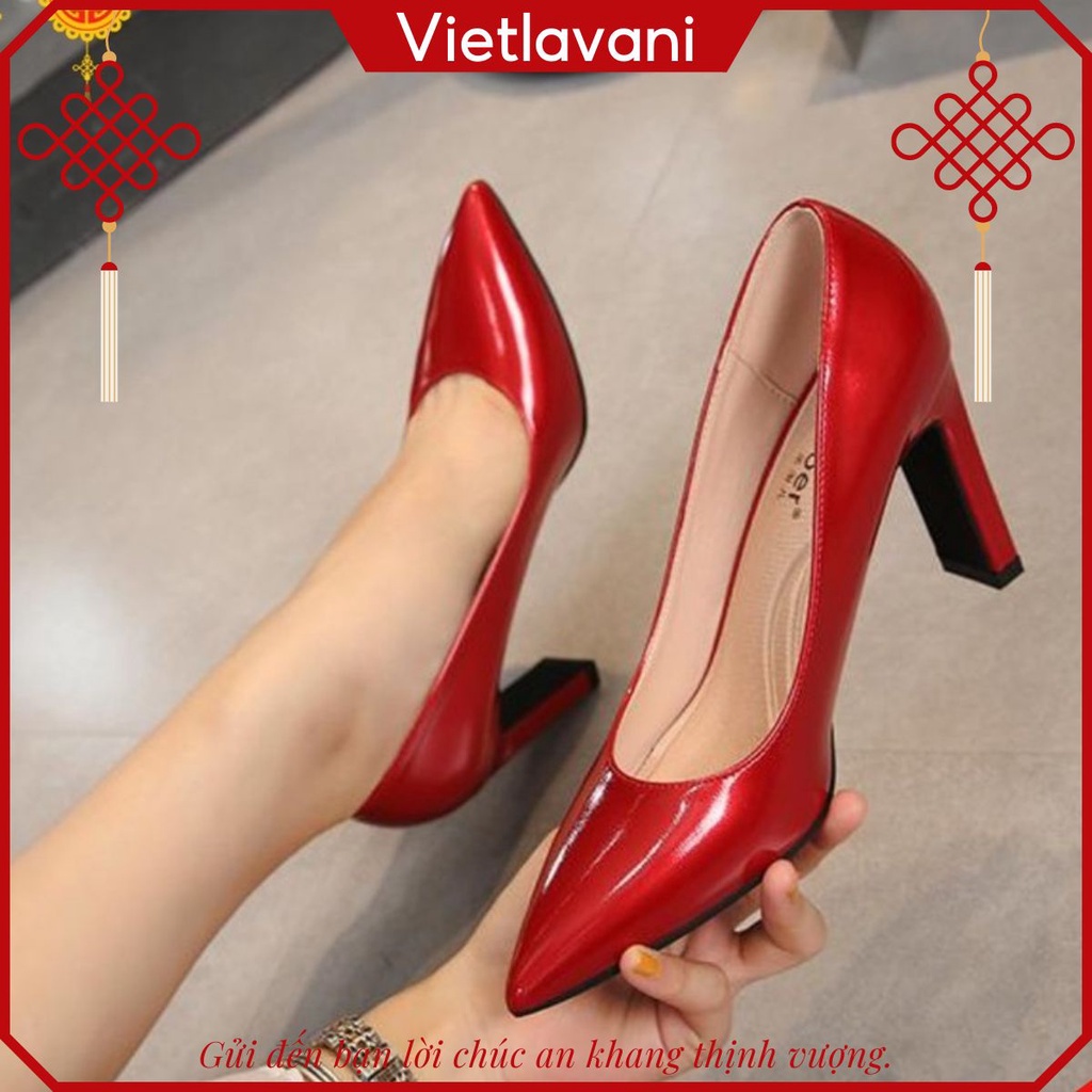 Giày cao gót trơn 7cm mẫu mới MÃ HGC13 phong cách vintage