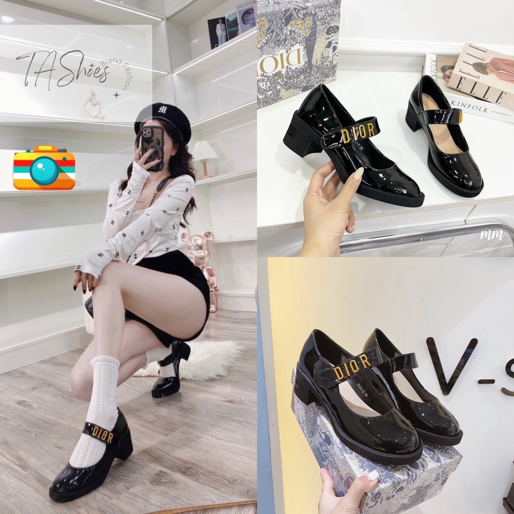 Giày Nữ Tiểu Thư Mary jane chữ Di or gót cao 5p Da Mềm Hàng Loại 1 QC Fullbox ,em này đi lên chân siêu sang chảnh luôn