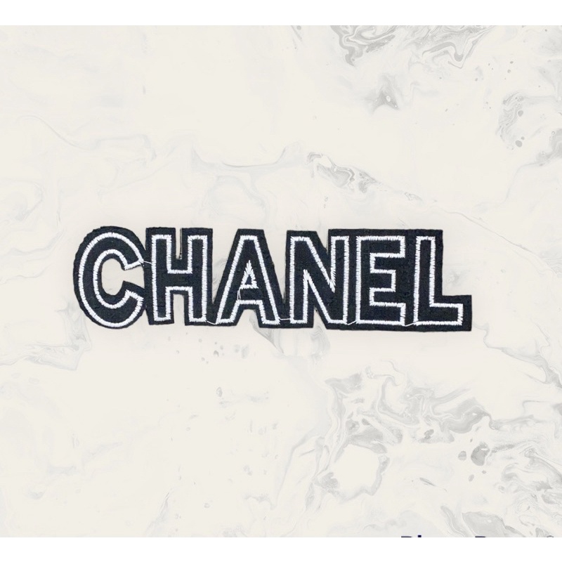 Sticker , logo thêu CHANE.L đen siêu đẹp