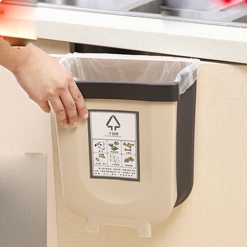 Thùng Rác Gấp Gọn Thông Minh Treo Cạnh Tủ Bếp, Gắn Trên Ô Tô Tiện Lợi