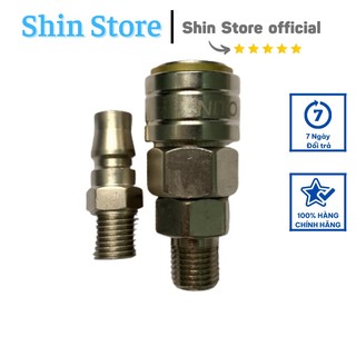 Bộ khớp nối nhanh đầu bi tự động loại CAO CẤP ren (trong - ngoài) 13mm, nối - đuôi chuột 8 - SHINSTORE