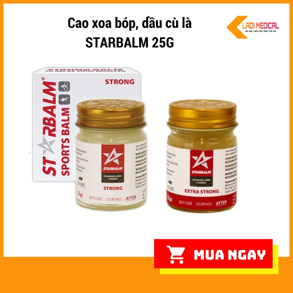 Cao xoa bóp, dầu cù là STARBALM 25G làm nóng, ấm cơ, giảm đau chấn thương, côn trùng cắn