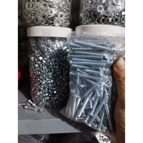 combo 100 bộ bulong m5 đầu bake(+)tán đầu bake(+)