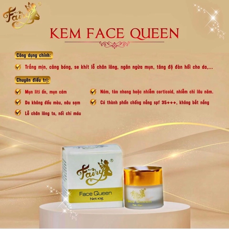 Kem Dưỡng Trắng Sáng Da Face Queen Fairy Mini Cao Cấp Size Mini 10g da căng bóng đầy sức sống