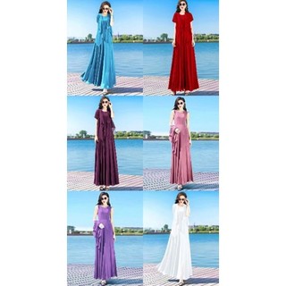 SET MAXI ĐẦM XÒE + ÁO CHOÀNG 2098