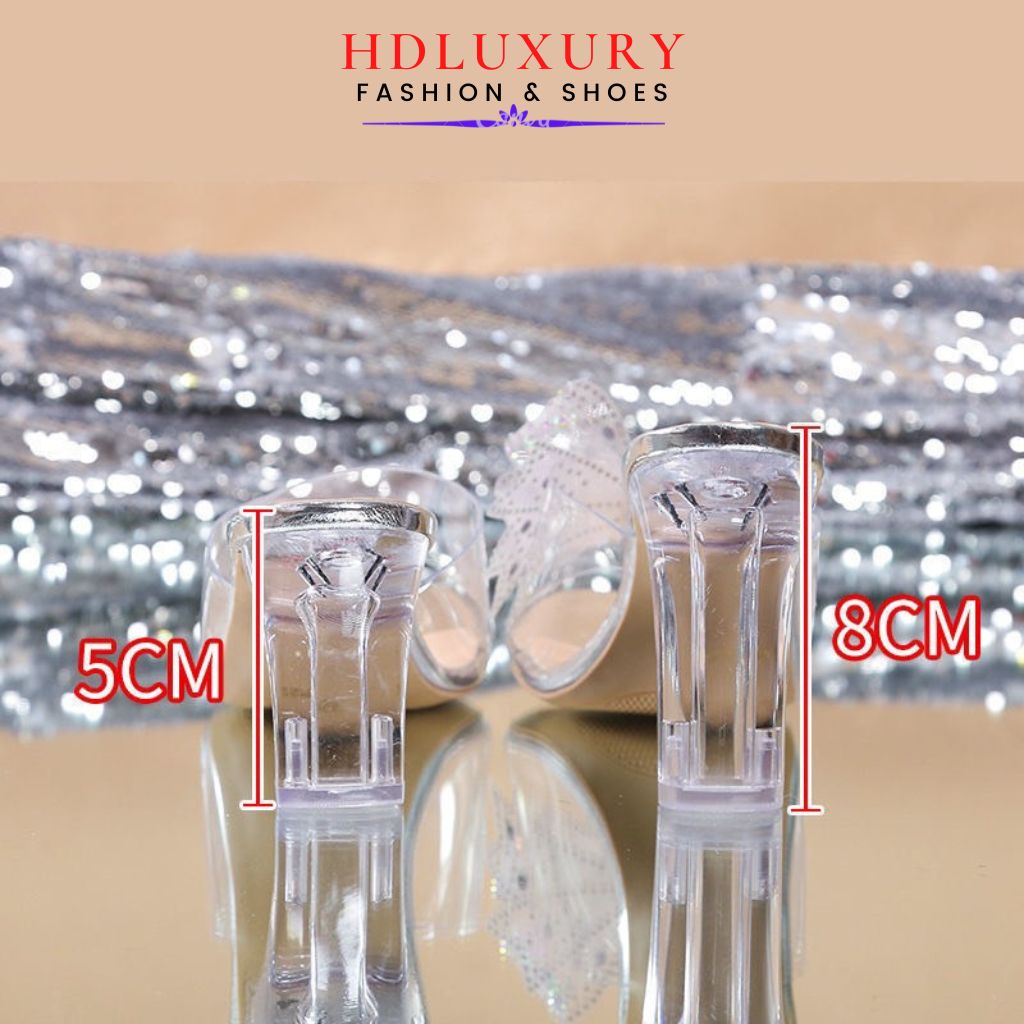 Guốc cao gót mũi nhọn HDLUXURY pha lê cao cấp E39