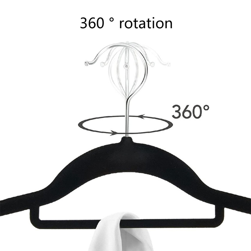 Bộ 10 Móc Treo Quần Áo Chống Trượt Có Thể Xoay Được