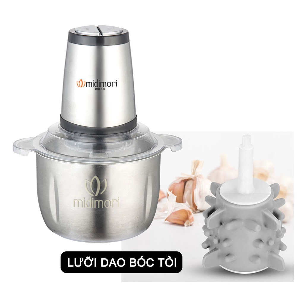 Combo Máy xay thịt Midimori 800W và 1 khuôn làm giò chả inox loại 0.5kg