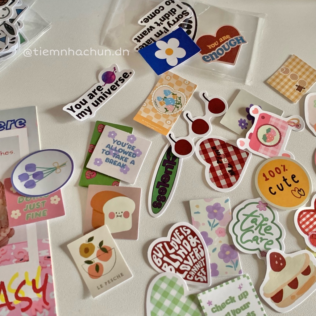 SET 15 STICKER MINI SANRIO &amp; BINNIE trang trí (ảnh thật) - tiệm nhà chun