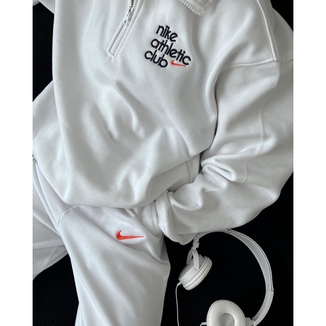 Set sweater/pant N.ike Authentic Club in unisex nỉ bông cotton - defit.apparel