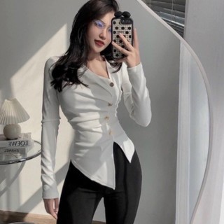 ÁO PHỐI NÚT LỆCH TÀ CHÉO LTPN3