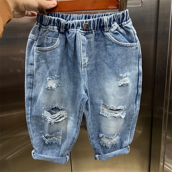 QJR2203 Quần jean cho bé trai phong cách Hàn Quốc