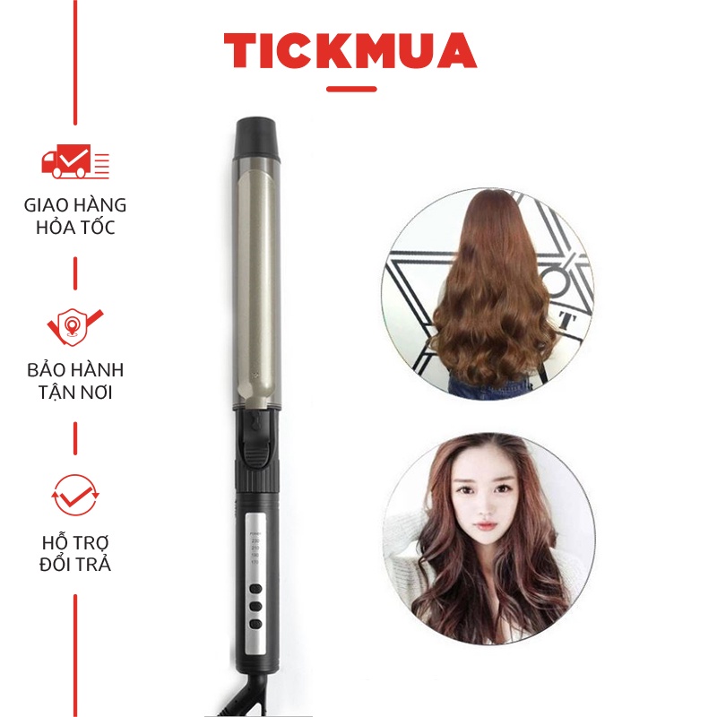 Máy uốn tóc xoăn cao cấp công nghệ Hàn Quốc phủ Ceramic bảo vệ tóc có size nhỏ cho tóc ngắn TM019