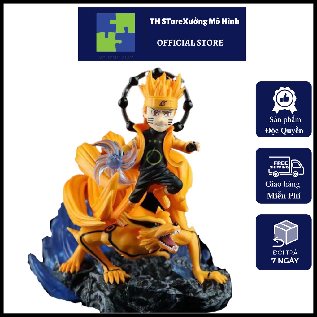 Mô hình Naruto cửu vĩ cao 14cm fullbox màu, phiên bản chibi, Figure anime Naruto