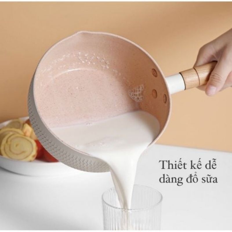 CHẢO CHỐNG DÍNH SAU LÒNG 18CM CÁN GỖ,,