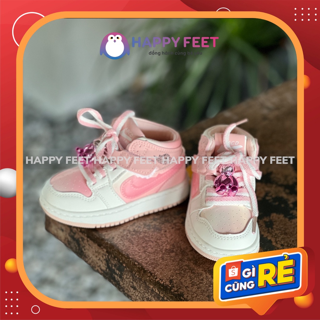 Giầy cho bé thể thao Jodan cao cổ sành điệu cho bé gái 1-3 tuổi- Happy Feet