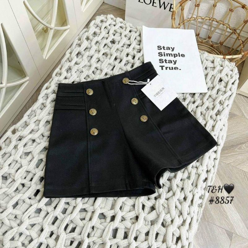 Quần sooc dạ cạp cao 6 khuy hàng QC